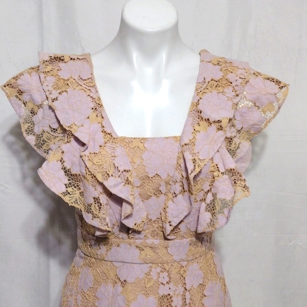 NWT Charles Henry Lace Ruffle Mini Dress Romantic Coquette Garden Party MP - Picture 3 of 13